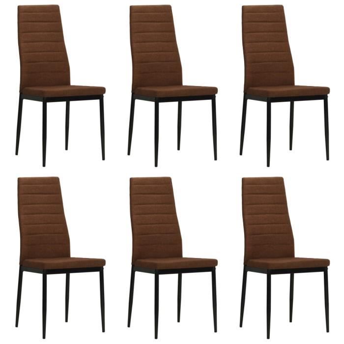 Pack De 6 Chaises De Salle à Manger - Cadre Bois Et Similicuir Marron - VidaXL
