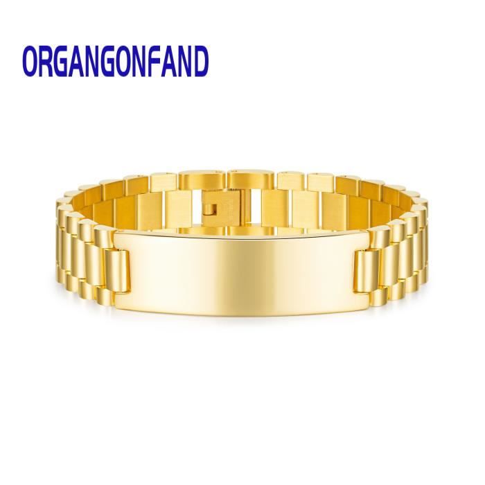 organgonfand bracelet homme simple et brillant en acier titane de haute qualité bracelet 15mm