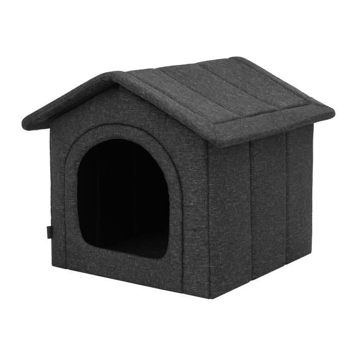 Comparer les prix de Niche pour animaux de compagnie, coin pour chien,XL: refuge pour animaux, chenil pour chien, R2 - 38 x 44 cm, Lin écologique noir