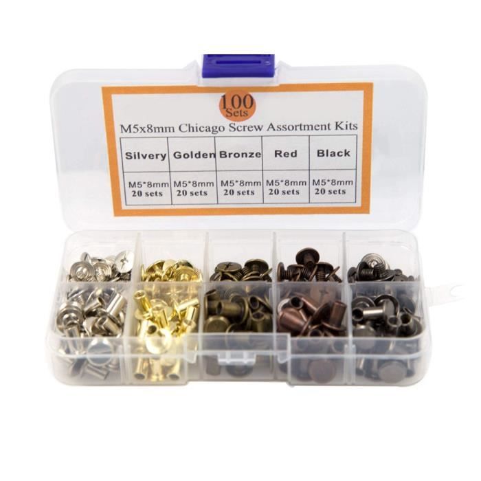 Rivet en cuir KIT DOUBLE CAP Rivets tubulaires Rivets décoratifs