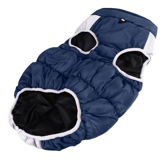 Meilleurs prix pour SALUTUYA Manteaux pour chiens Manteau d'hiver épais pour chien, chaud, confortable, imperméable, animalerie robe Bleu marine 2XL