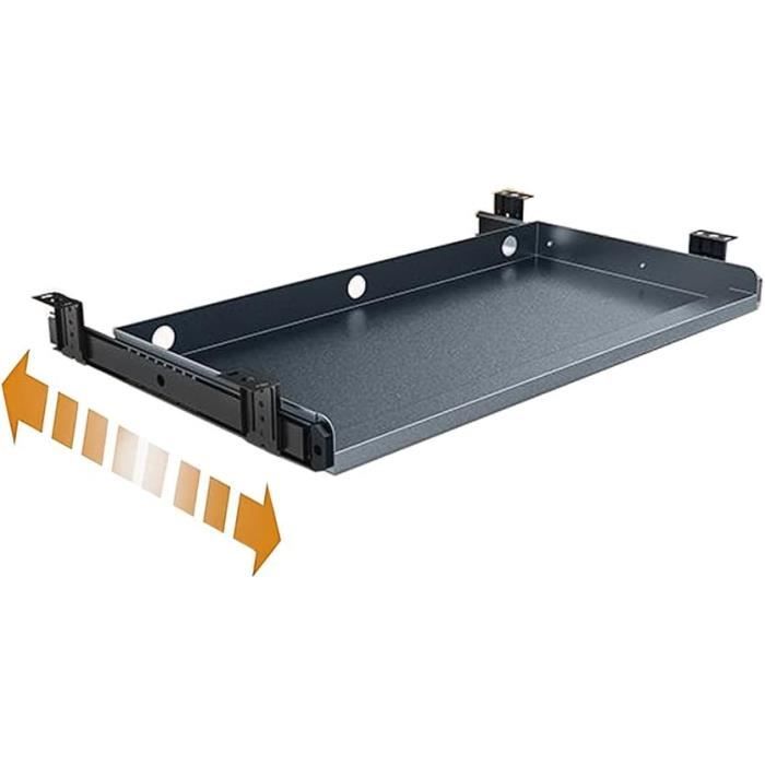 Unikicool - Support Clavier Coulissant Sous Bureau - Plateau Extensible Pour Clavier Et Souris, Réglable En Hauteur