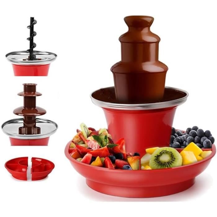 Fontaine à Chocolat 4 Étages 1.8L - Appareil Fondue Chocolat 170W Inox Pour Fêtes Et Réceptions