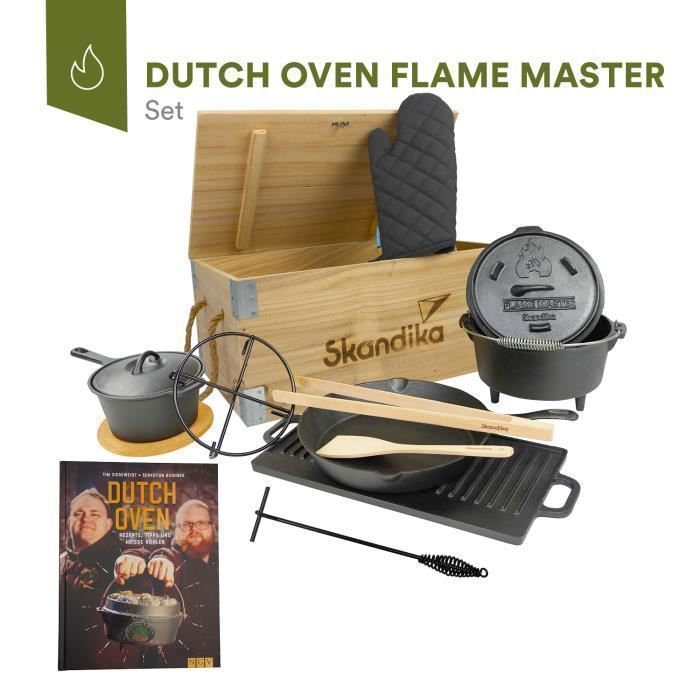 Cocotte En Fonte émaillée 5L Topbooc - 26cm, Rouge, Compatible Induction, Gaz, Four, Pour Ragoûts, Pain, Cuisson Lente