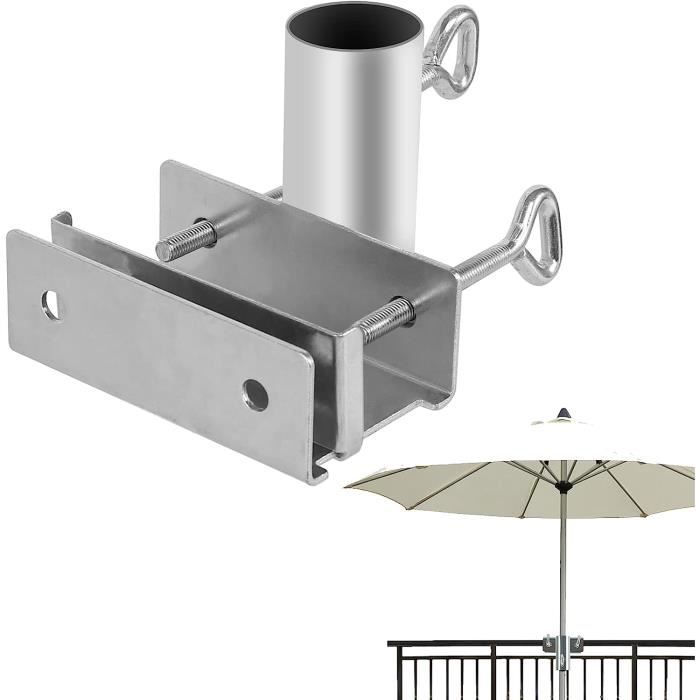 Support Parasol Pour Balcon Katmerio - Fixation Sans Perçage Pour Balustrade Jusqu'à 5cm