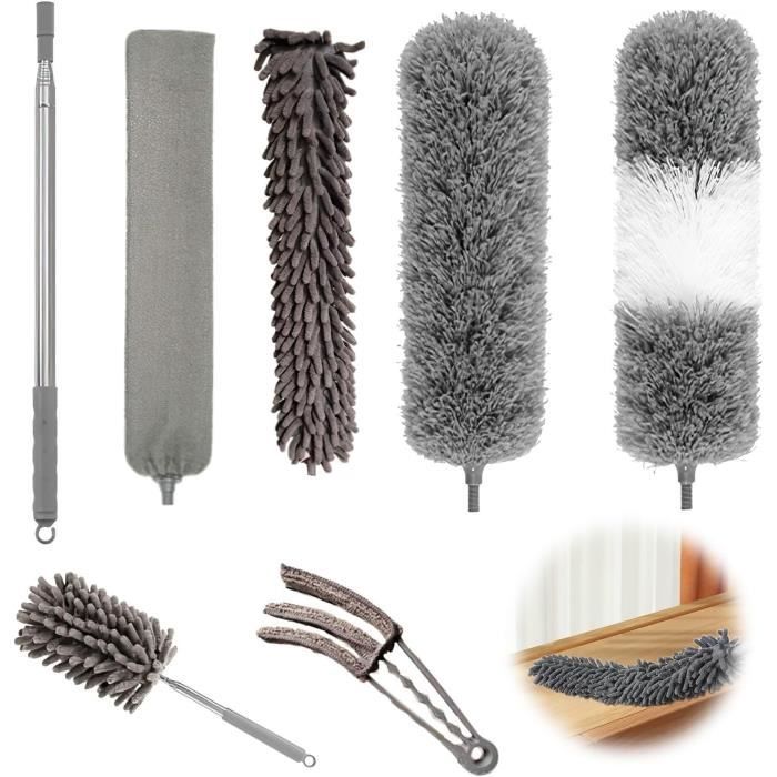 Kit 32 Pièces Plumeau 360° Anti-Poussière Rechargeable – Compatible Swiffer, Manche Télescopique, Idéal Pour Cheveux, Toiles D’Araignée, Meubles