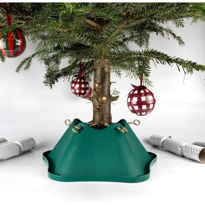 Pied De Sapin De Noël Vintage En Métal - Support Avec Décoration Cloches