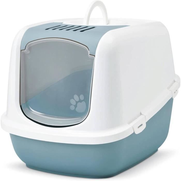 Savic Kattentoilet Nestor Jumbo 66.5x48.5x46.5 cm - Kattenbak - Grijs&Wit - Noorse Boskat - Pets Place