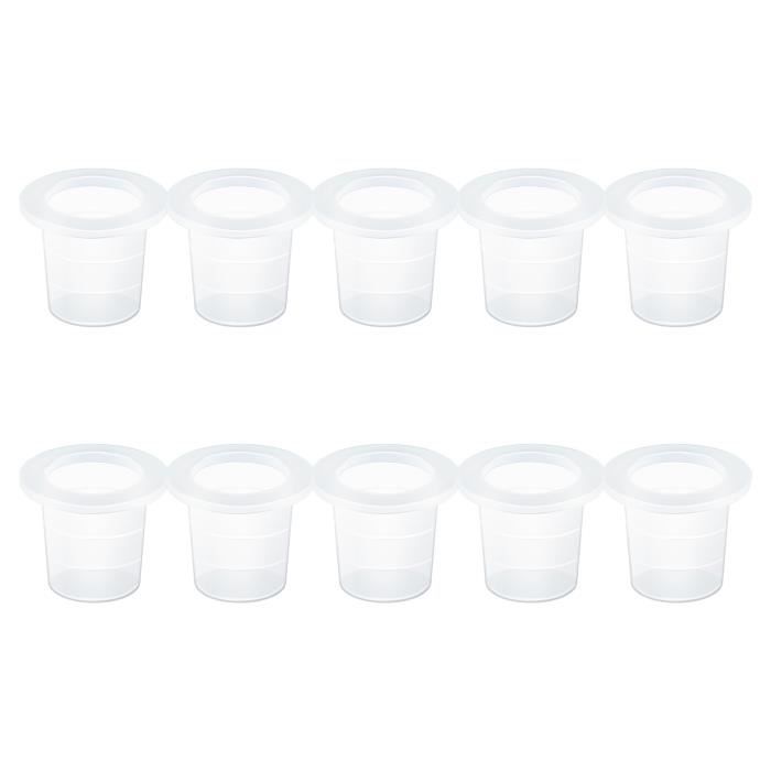 Gobelets à Encre Pour Tatouage - Lot De 300 Pièces Transparentes - 3 Tailles (8x10, 13x11, 15x13 Cm) - Réutilisables, Faciles à Nettoyer - 7