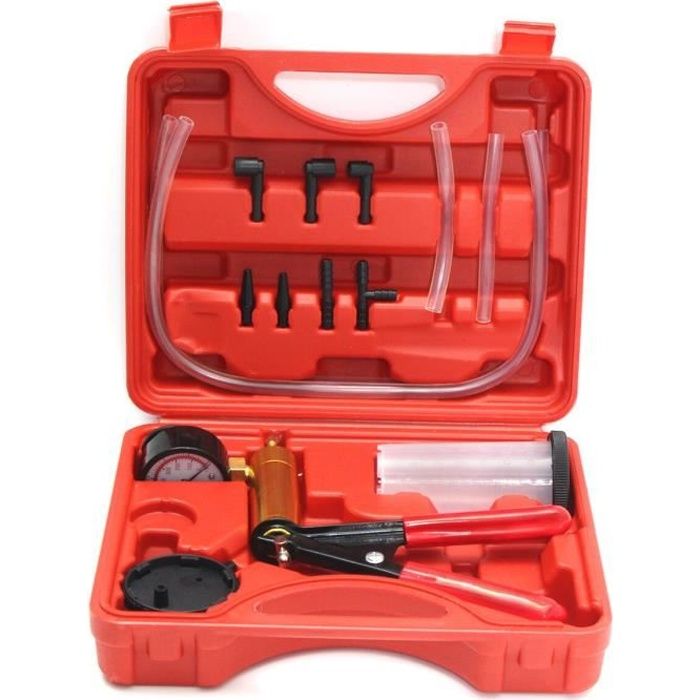15pcs Purgeur de Frein Pompe à dépression manuelle Liquide de Frein Huile Testeur Reparation Kit Outil Voiture