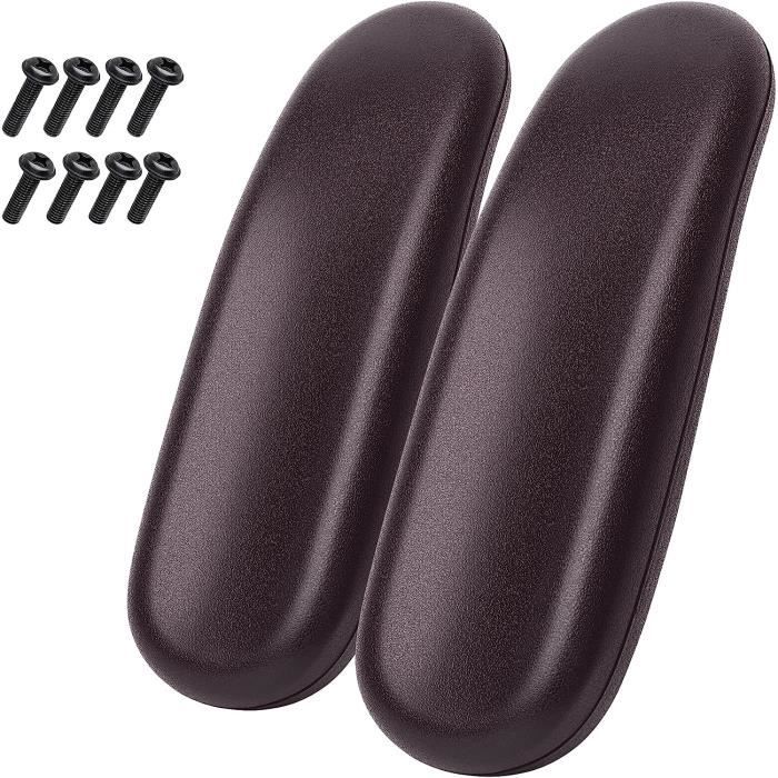 Kwmobile Lot De 2 Accoudoirs Pour Chaise De Bureau - Coussinets Remplacement 255x75x40 Mm - Gris Foncé