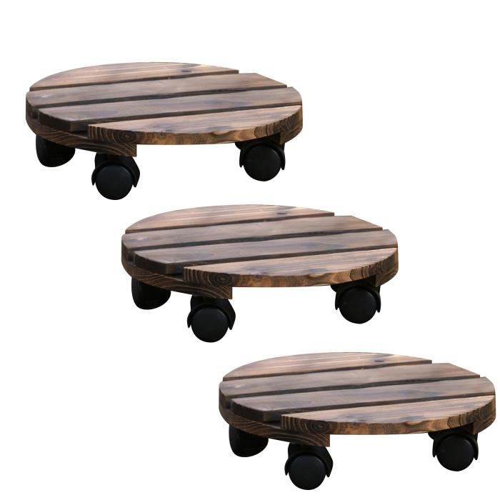 Plant Pot Caddy,Round Plastic Vintage Style Plant Pot Trolley Stand