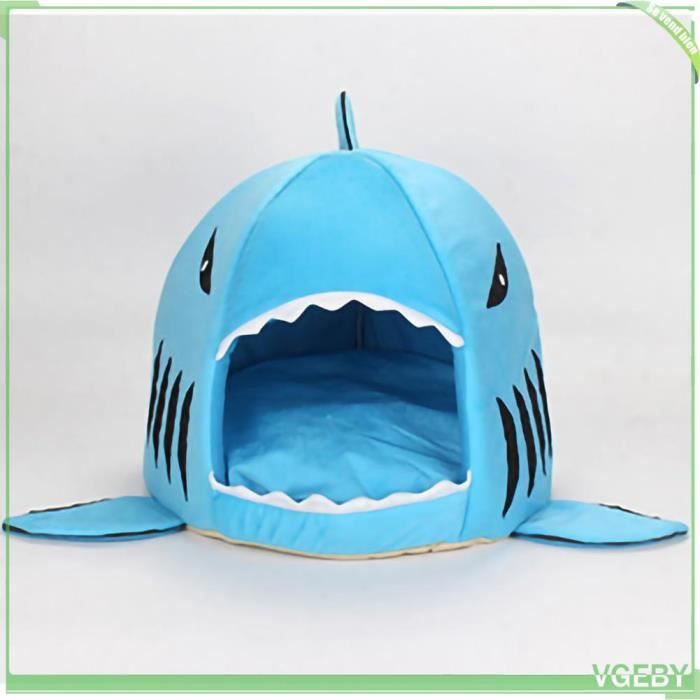 Meilleurs prix pour Lit Chat Requin Amovible Lavable Pour Chats et Chiens - Cartoon Maison pour Animaux