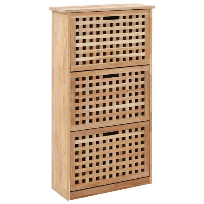 vidaXL Armoire à chaussures 55x20x104 cm Bois de noyer massif 247600