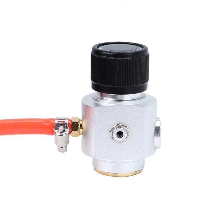 Mini Régulateur CO2 Double Filetage Femelle – Chargeur Fût Laiton & Aluminium, Pression Stable Pour Réservoir CO2