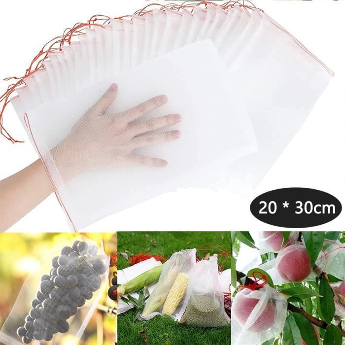 50 Sacs De Protection Pour Raisins Et Fruits - Sacs En Organza Avec Cordon, Protection Contre Insectes Et Oiseaux
