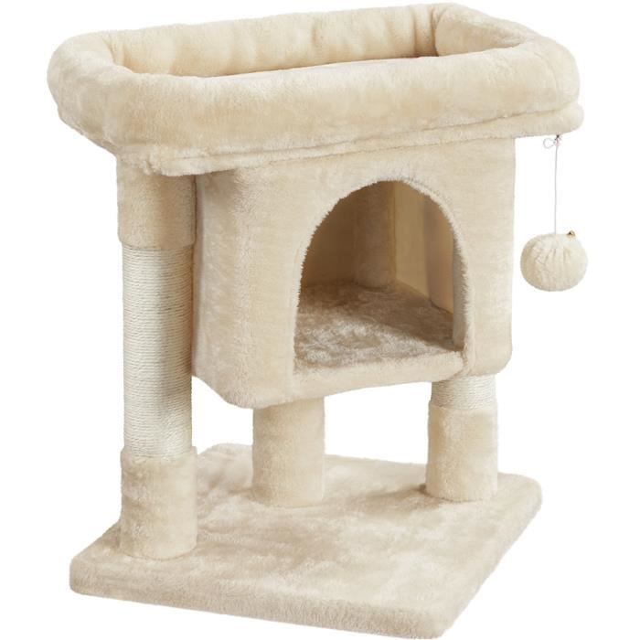 Meilleurs prix pour Arbre à Chat Design avec Niche et Plate-forme - YAHEETECH - Modèle Beige - Petit - A monter soi-même