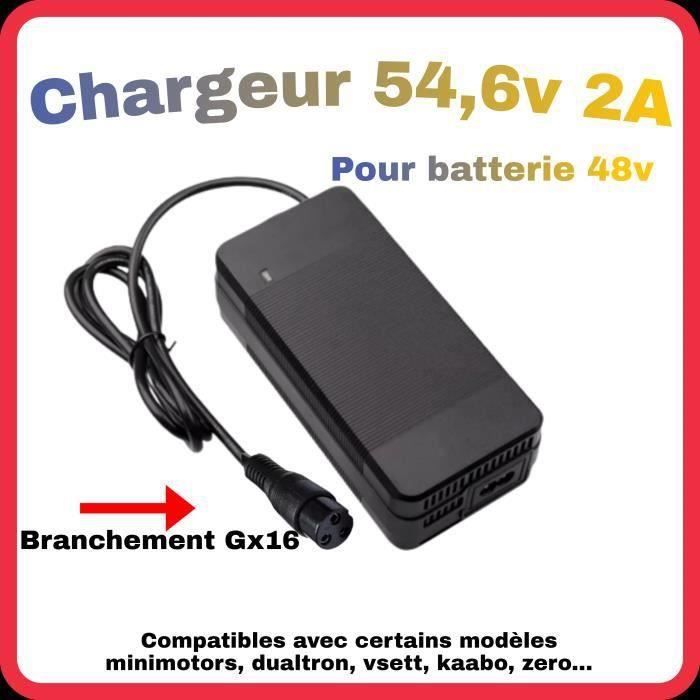 Chargeur pour trottinette électrique Yeep.me 100 48V (54.6V 2A) GX16