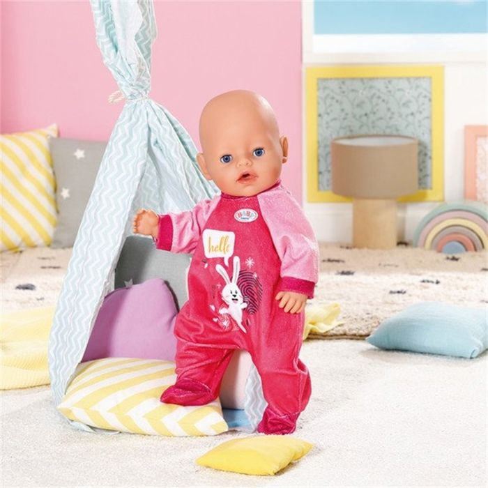 Combinaison - BABY BORN - Rose - Motif lapin - Avec cintre - Pour poupon 43cm Combinaison - BABY BORN - Rose - Motif lapin - Avec cintre - Pour poupon 43cm