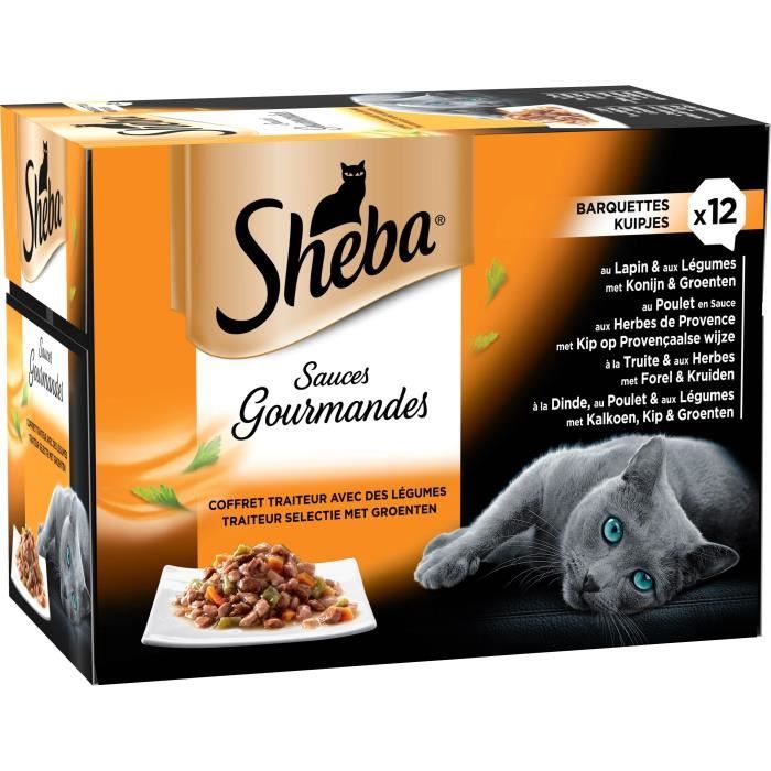 Sheba Barquettes En Sauce 4 Varietes Pour Chat 12 X 85 G Achat Vente Boites Patees Barquettes En Sauce Viande Leg Cdiscount