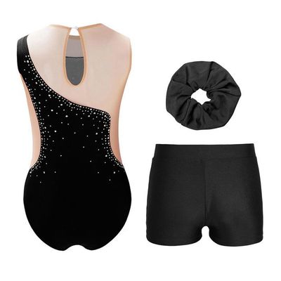 Robe Tutu Ballet Fille – Justaucorps Danse Sans Manches Avec Strass & Accessoires Fleurs 3-14 Ans