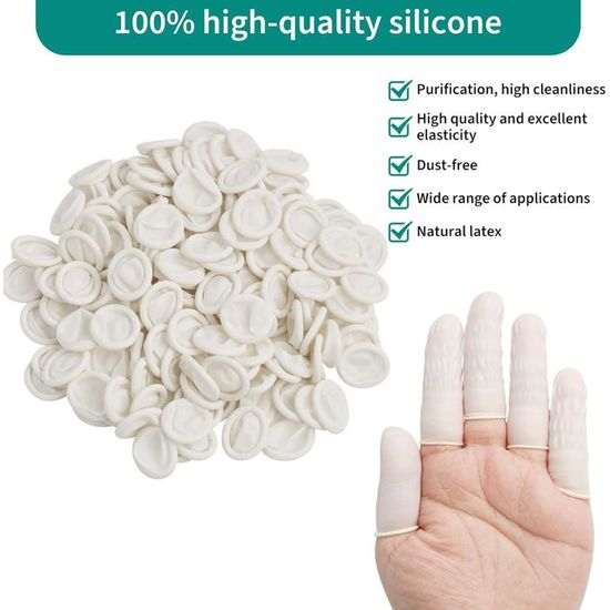 BDEPSTR 100 Doigtiers En Latex Jetables - Protège-Doigts Pour Artisanat, Nail Art Et Blessures