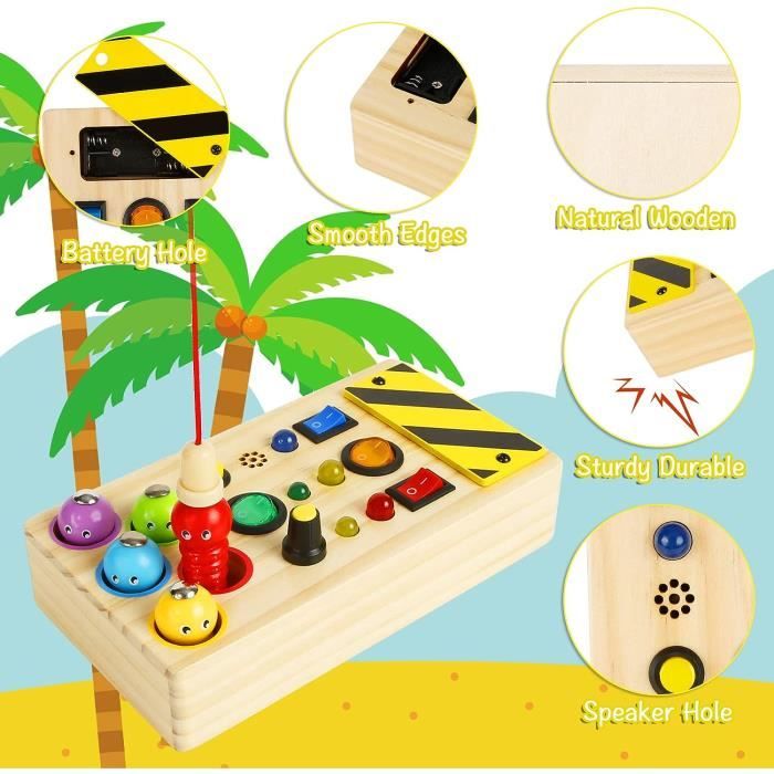 Busy Board d'activités Montessori - KAKOO - Tableau montessori - LED  lumineux - Enfants 1-3 ans - Cdiscount Jeux - Jouets