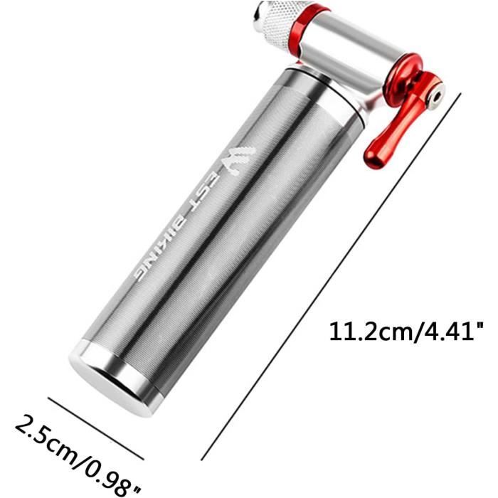 Pompe vélo avec manomètre double fonction : gonfleur Co2 et manuelle