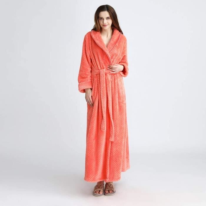 XL Peignoir Femme Polaireong Flanelle Peignoir De Bain Homme Eponge Pas Cher Robe De Chambre Chaud Epais 665 Cdiscount Maison