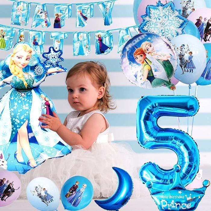 Froze Ballon Decoration Anniversaire Rein Des Neiges, Ballons Anniversaire 5Ans Fille, Kit
