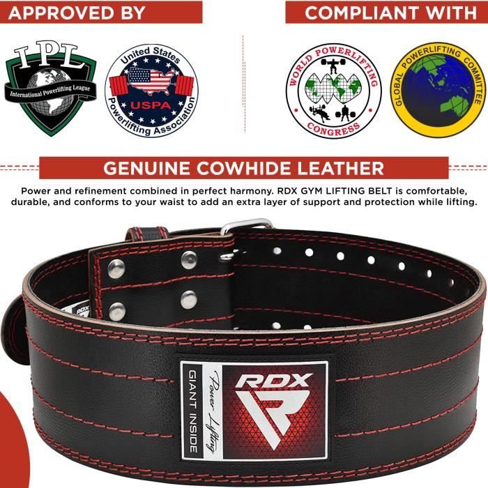 RDX Ceinture de Musculation 4 Cowhide Cuir R glable Support Dos