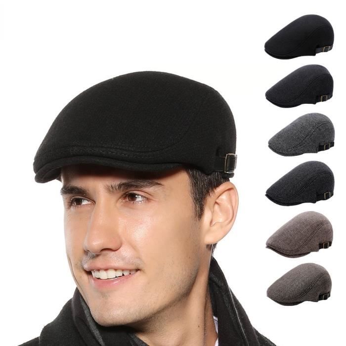 Casquette,Béret en laine pour homme, chapeau rayé rétro, casquette plate de  peintre d'artiste, béret ajustable - Type 2-56-59cm - Cdiscount  Prêt-à-Porter