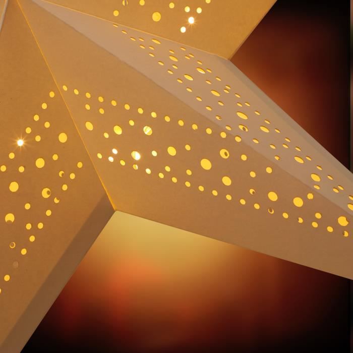 Étoile de noël LED à suspendre Décoration lumineuse en papier 60 cm blanc  Lanterne déco à piles Étoile 7 pointes - Cdiscount Maison