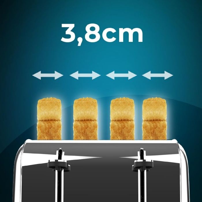 Cecotec Vertical Toaster Toastin' time 1700 Double Green, 1700W, Double Short Slot and Wide Slot 3.8cm, Top Grids, Stainless Steel, Automatic Shut Off and Pop-up, Crumb Tray