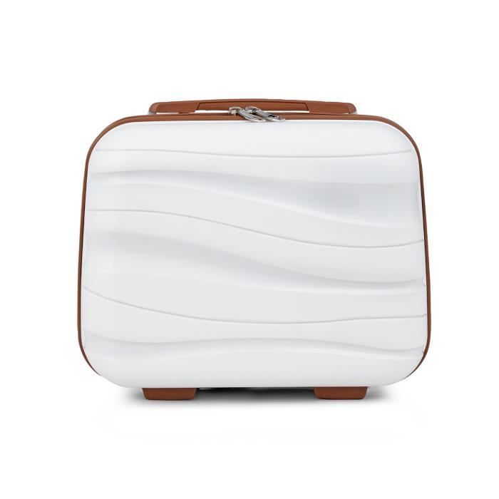 Valise Cosmétique Balakaka - Avec Serrure à Combinaison - Imperméable - Blanc Cassé - Format 30x15x23cm