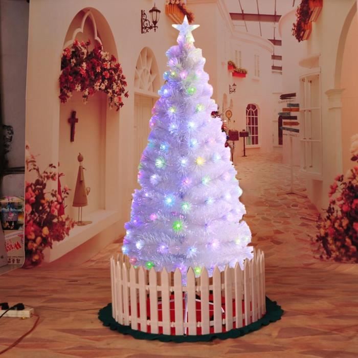 Sapin de Noël lumineux LED LED à lumière blanc pétillant sur secteur - 1,50  m : FESTILIGHT - botanic®