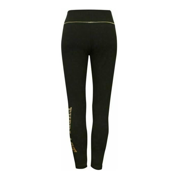Legging Femme Everlast Hoxie 2 Noir Or Taille Haute Ceinture Elastique Dore Cdiscount Sport