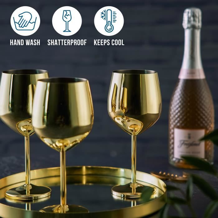 Lot De 5 Verres à Vin William Sonoma Pied Étain 7.75" - Vintage Bon État