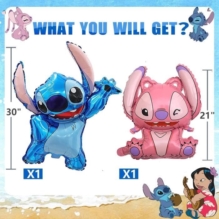 Stitch Anniversaire Décoration Anniversaire Stitch 52 Pièces - Ballons, Nappe, Décoration Gâteau - Thème 6 Ans Déco Party
