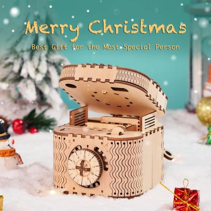 Robotime Puzzle 3D Hibou Horloge Pendule Mécanique Artisanat en Bois