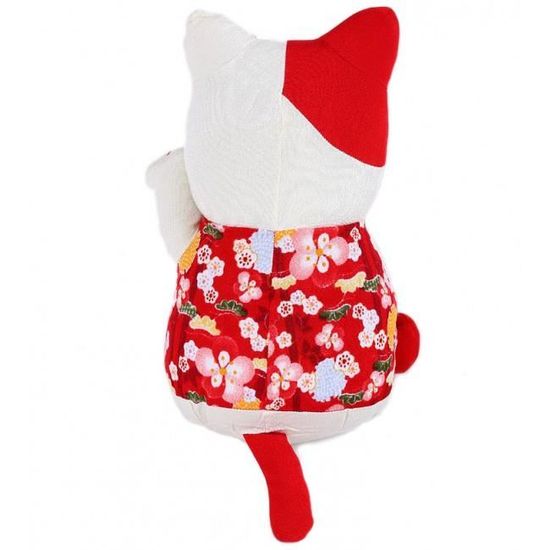 Coussin Maneki Neko En Tissu Rouge Chat Japonais 30 Cm Achat Vente Statue Statuette Cdiscount