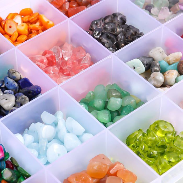 Lot De 100 Perles Acrylique Imitation Pierre Fine - Ovales, Colorées, Trou 2 Mm - Pour DIY Bijoux