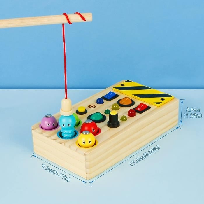 Montessori Bebe Busy Board Jouet, Tableau d'activités en Bois pour Les 1-3  Ans avec Boutons LED Lumineux,Jouets d'activité - Cdiscount Jeux - Jouets