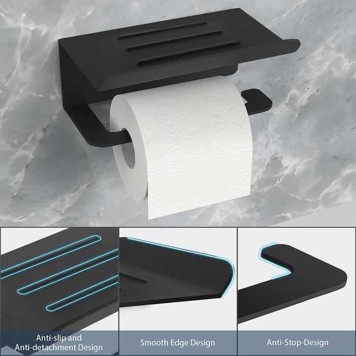 Porte-Papier Toilette, Support De Papier Toilette Brossé en Acier  Inoxydable SUS304 Support Mural pour Perçage Porte-Papier Toilette pour Sa