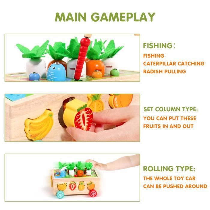 Jouets De Laçage Motricité Fine – 4 Fruits En Plastique (banane, Ananas, Pêche, Poire) – Voyage, éveil 2-5 Ans