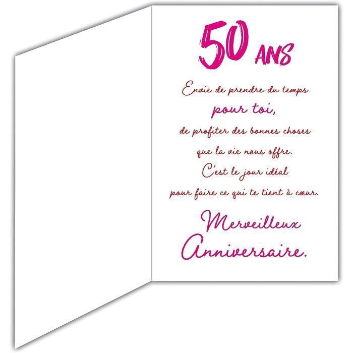 Carte anniversaire 50 ans Femme