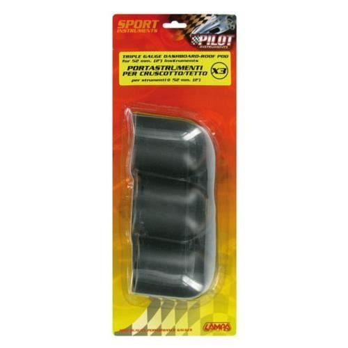 Support Vertical Simoni Racing PSR7 - Porte-Instruments 3 Trou Pour Jauges 52mm | Tableau De Bord ABS Noir