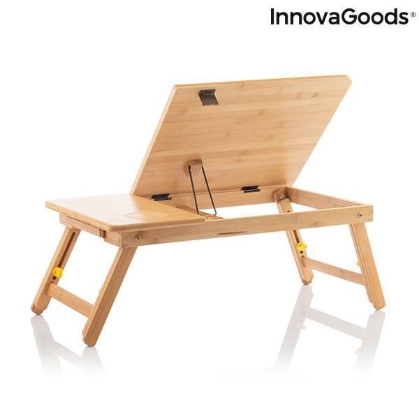 Table pliante d'appoint en bambou Lapwood InnovaGoods - Cdiscount Maison
