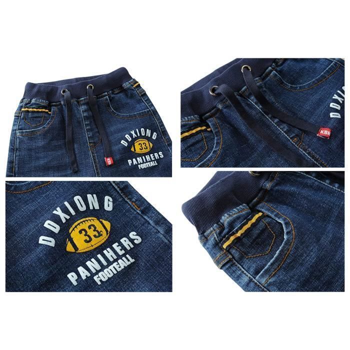 Jeans Garcon Taille Elastique Pantalon Denim Enfant 2 13 Ans FINDPITAYA Regular Bleu