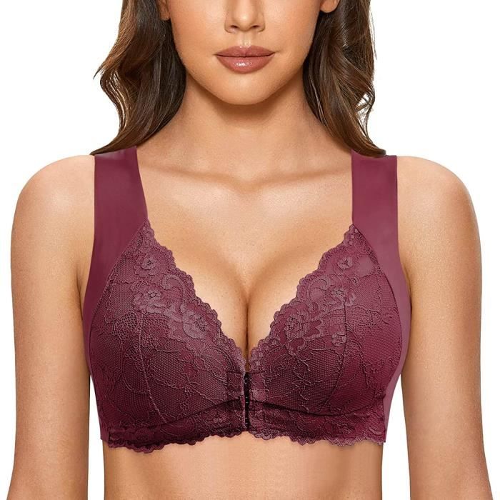 Soutien gorge de sport sans armature ouvert devant Rouge Pour femme Yoga et fitness Rouge Cdiscount Sport